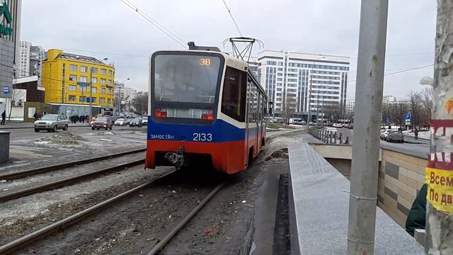 Трамвай 71-619А борт 2133 по маршруту 38 смотреть онлайн