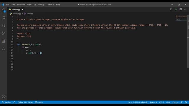 reverse digits of an integer (python) смотреть онлайн