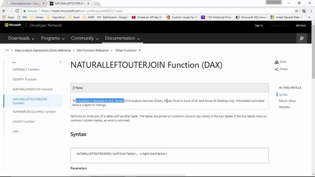 Left Join using DAX NATURALLEFTOUTERJOIN function смотреть онлайн