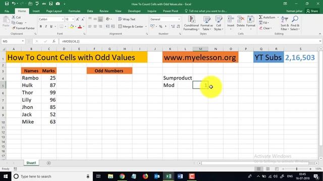 How To Count Cells with Odd Values in Excel смотреть онлайн