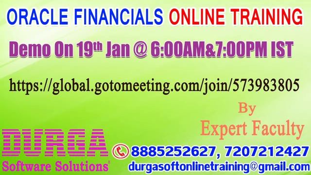 ORACLE FINANCIALS Online training by Expert Faculty Demo on 19th Jan 6:00AM & 7:00PM IST смотреть онлайн