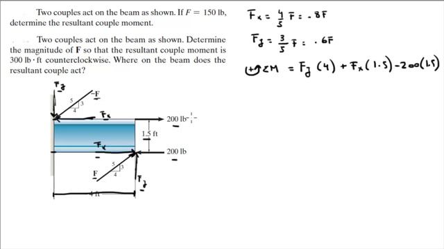 Determine the resultant couple moment and F смотреть онлайн