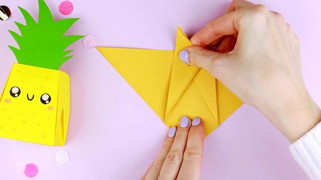 Оригами ПОДСТАВКА для Карандашей АНАНАС из бумаги | Origami pineapple pen holder смотреть онлайн