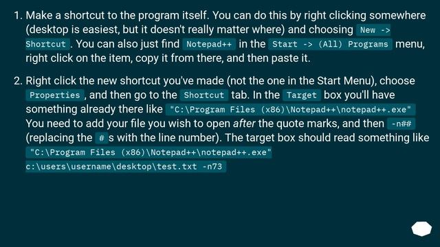 Opening a text file at a certain line (shortcut) смотреть онлайн