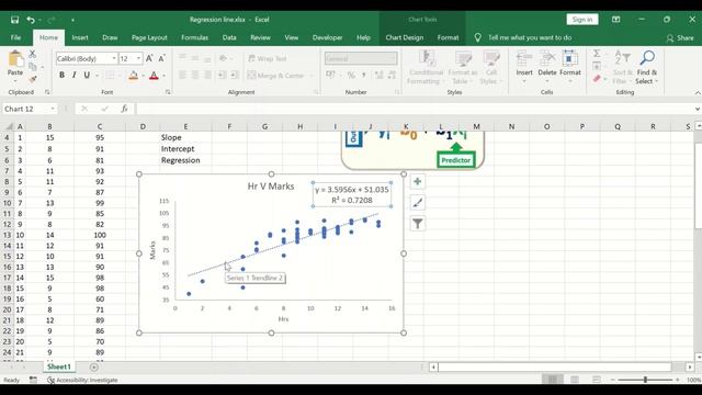 Regression line (trend line) in Excel смотреть онлайн
