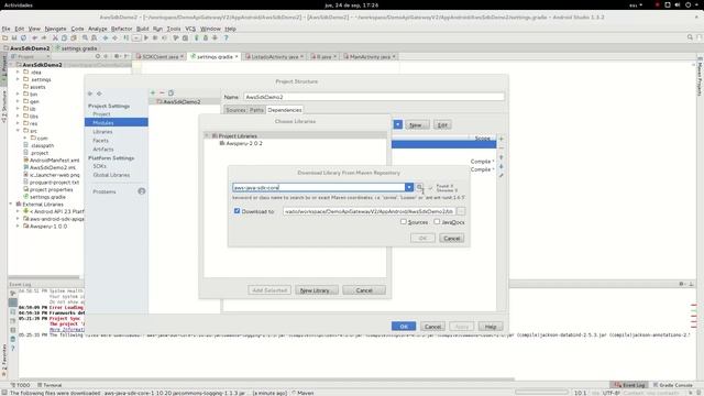 Android Studio add dependecies AWS SDK with Maven смотреть онлайн