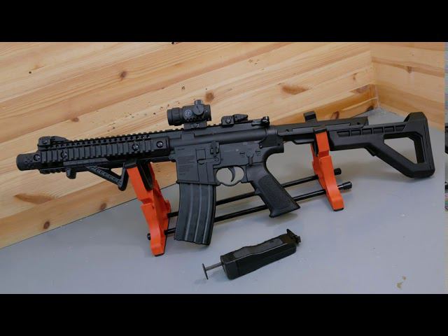 Пневматическая винтовка Crosman DPMS SBR Full Auto (Металл, Коллиматор) видео обзор 4k