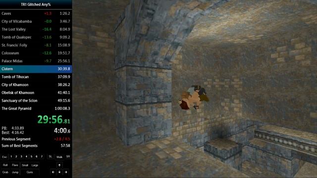 Tomb Raider 1 Any% Glitched Speedrun 59:53 RTA смотреть онлайн