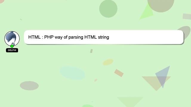 HTML : PHP way of parsing HTML string смотреть онлайн