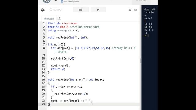 Print array backwards using Recursion смотреть онлайн