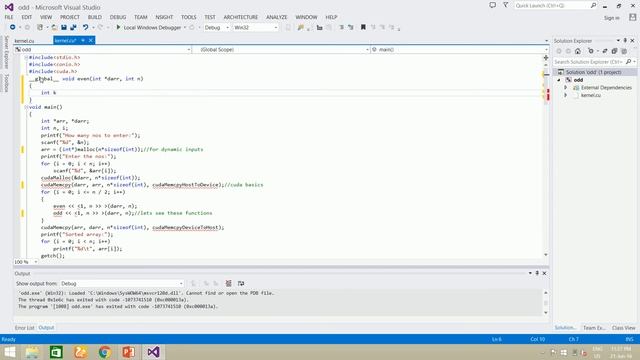 Implementing a Parallel ODD Even Sort algorithm using (GPU) CUDA смотреть онлайн