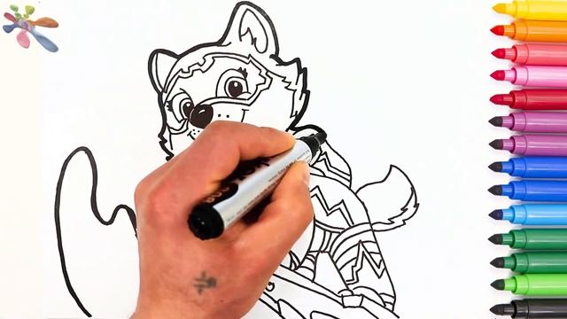 PAW Patrol ,Mega Pups ,Everest ,Coloring for kids // Щенячий патруль . смотреть онлайн