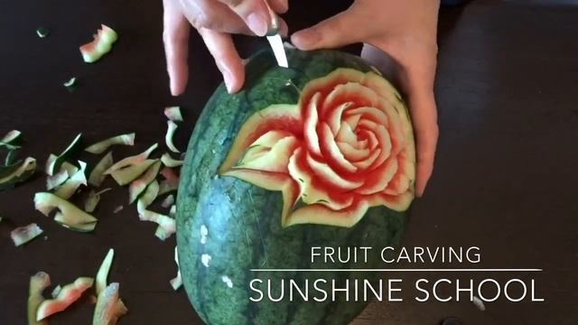 【Watermelon basket Fruit Carving rose art】fruitbasket easy Sunshine School смотреть онлайн
