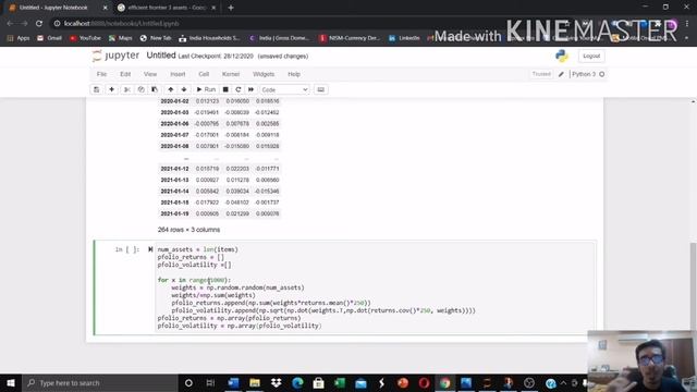 How to build an Efficient Portfolio Frontier in Python with 3 stocks смотреть онлайн