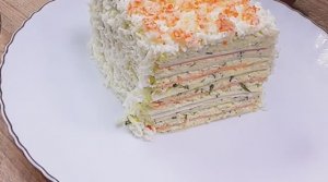 Закусочный торт "Снежный краб".  Проверенный рецепт!!!
