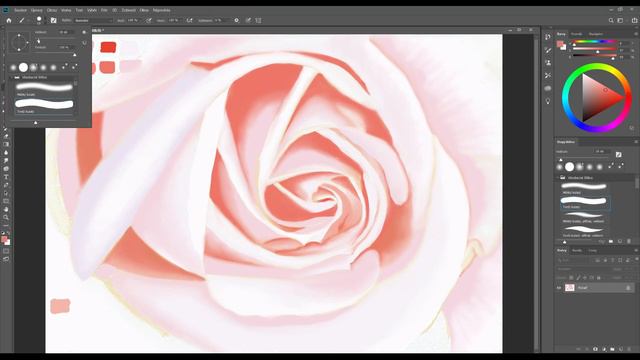 Tutorial digital painting pink rose.Digitální malba na tabletu wacom. смотреть онлайн