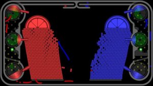 Castle Destruction 10 - Worm Race in Algodoo