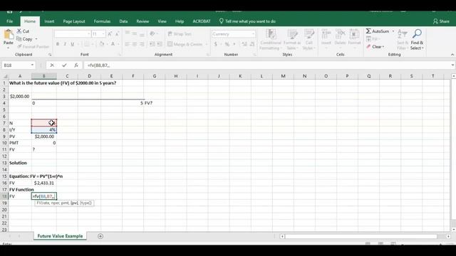 Future Value (FV) Calcuation via Excel and BAII Plus смотреть онлайн