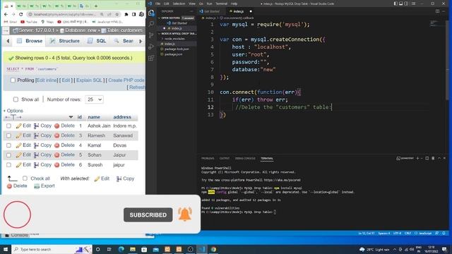 Node js MySQL Drop Table смотреть онлайн