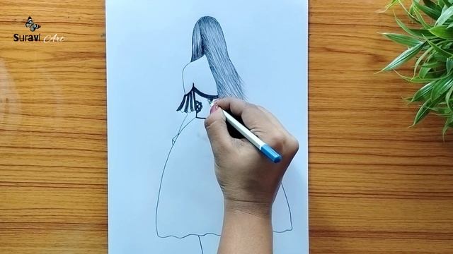 How to draw a girl - Pencil sketch||Step by step drawing tutorial!! смотреть онлайн