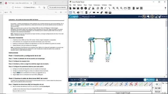 Cisco CCNA 1, Packet Tracer 7.3.7 (Direcciones Mac del Switch) смотреть онлайн