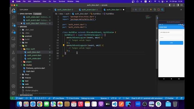STUDY CASE FLUTTER BLOC QR CODE WITH FIREBASE [ NEW 2023 ] - 04 Login смотреть онлайн