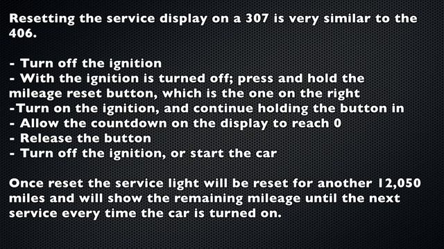 Peugeot 307 Service Light Reset смотреть онлайн