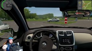 ТАКСУЮ НА НОВОМ РЕНО ЛОГАН - CITY CAR DRIVING + РУЛЬ