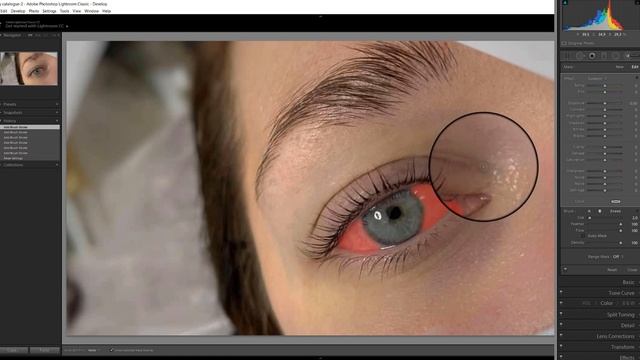 Убираем красноту глаз в Lightroom смотреть онлайн