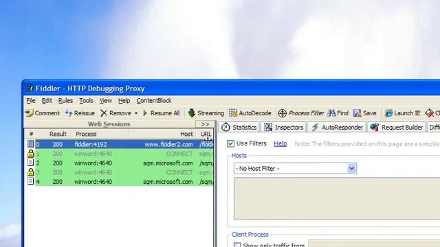 Fiddler Web Debugging Proxy - Filtering by Process смотреть онлайн