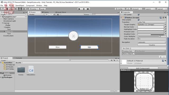 How to hide and show an object in Unity 3D смотреть онлайн