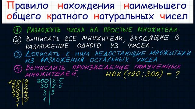 Нахождение наименьшего общего кратного смотреть онлайн
