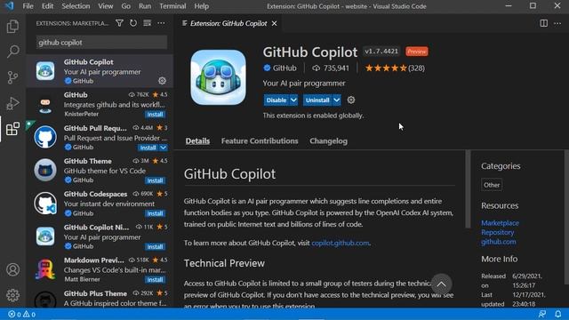 Setup Github Copilot in Visual Studio Code смотреть онлайн