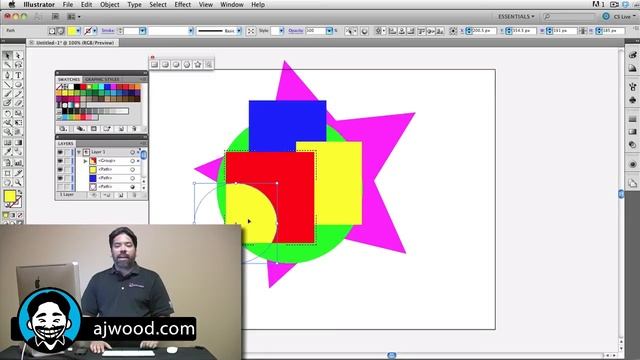 Illustrator CS5 using Draw Behind and Draw Inside Modes смотреть онлайн