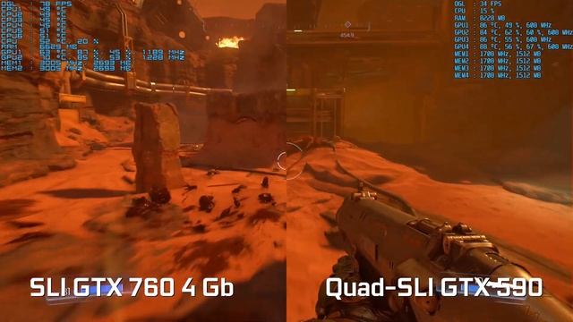 Quad-SLI GTX 590 vs SLI GTX 760 4 Gb - 1080p смотреть онлайн