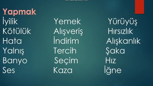 Глаголы в турецком языке Yapmak / Etmek