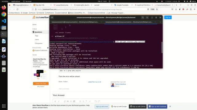 could not find driver Connection: sqlite, SQL: PRAGMA foreign keys = ON; смотреть онлайн