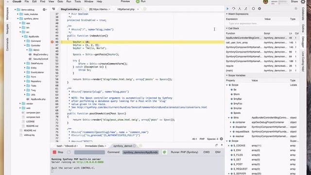 Debugging PHP Code with Cloud9 смотреть онлайн