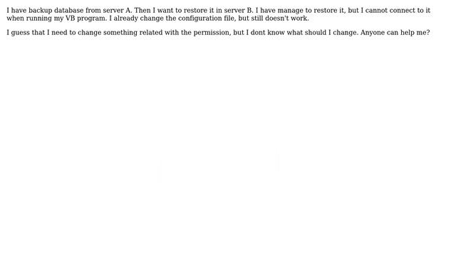 Databases: How to restore database from other server - sql? смотреть онлайн