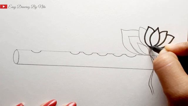 Flute Drawing || How to Draw Krishna Flute || Janmasthami Drawing || Flute Drawing Colour. смотреть онлайн