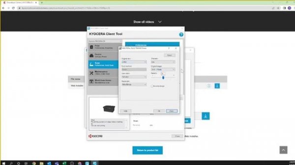 Kyocera MA2000w PC Client Tool Utility and Driver Installation