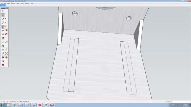 Рисую в SketchUp модель уголка для шагового двигателя Nema 17 в проекте  3Д принтера
