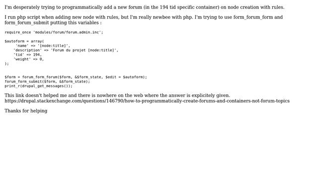 Drupal: Automake forum on node creation with rules смотреть онлайн