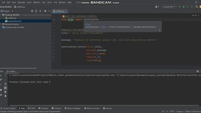 Desktop Notification Application | Python Projects смотреть онлайн