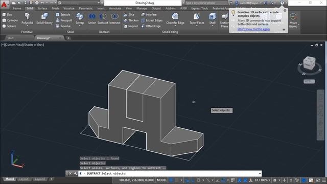 AutoCAD 2016 3D - Exercise 4 смотреть онлайн
