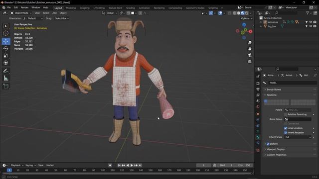 Мясник с рынка - сделано в Blender смотреть онлайн