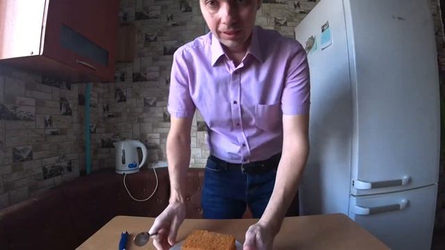 Фуд обзор на Медовик от компании Русская Нива. смотреть онлайн