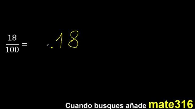 Convertir 18/100 a decimal , transformar fraccion a decimales смотреть онлайн