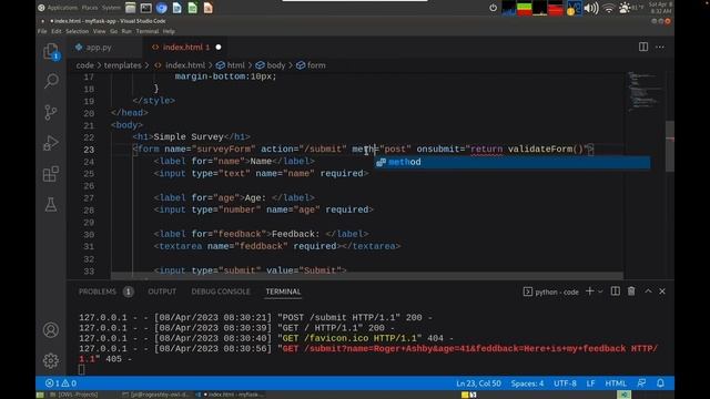 Python Flask Web Survey App Tutorial смотреть онлайн