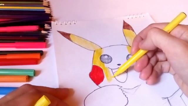 Draw and color the Pokemon Pikachu смотреть онлайн